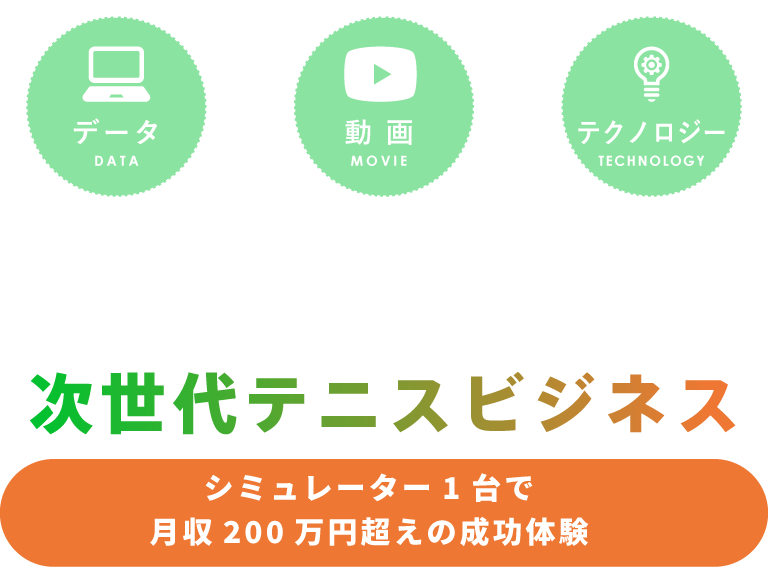 未来のテニススクールをあなたの施設に【次世代テニスビジネス】シミュレーター1台で月収200万円超えの成功体験